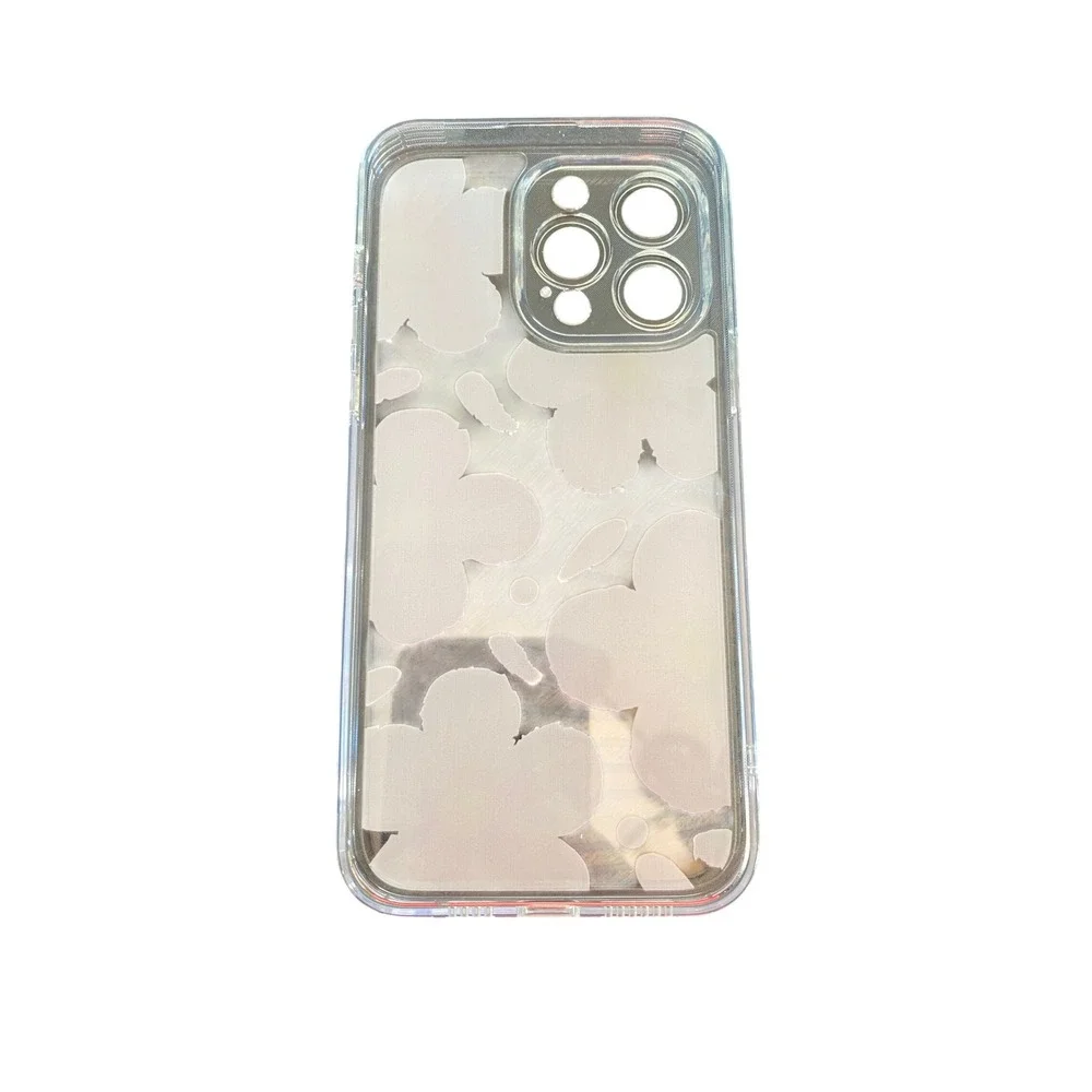 iPhone 16 Pro Case 3D Pink Floral Oil Painting Textured Clear Bumper Cover